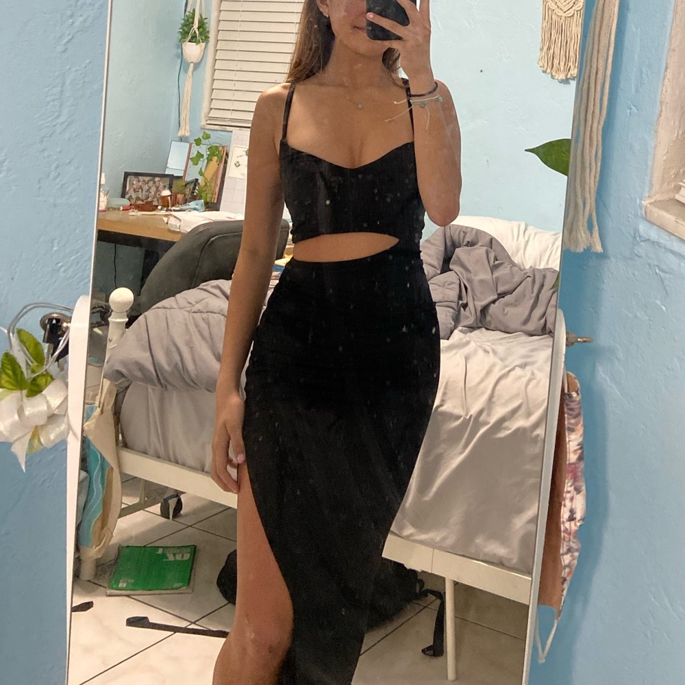 Black Slit Dress